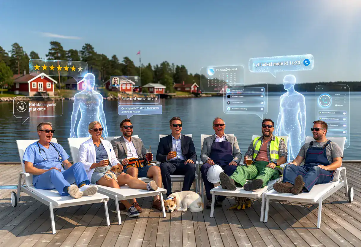 A welcoming lakeside scene representing the calm a Karl-run business operates with.
